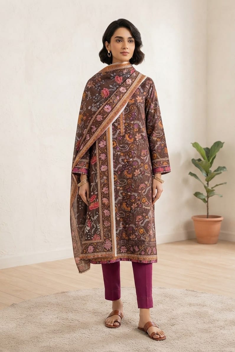 Mix Brand Unstitched Printed Khaddar 3pc