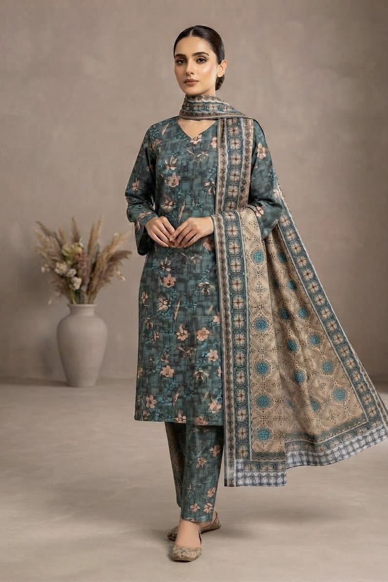 Tawakal Premiuim Stitched Printed Khaddar 3pc