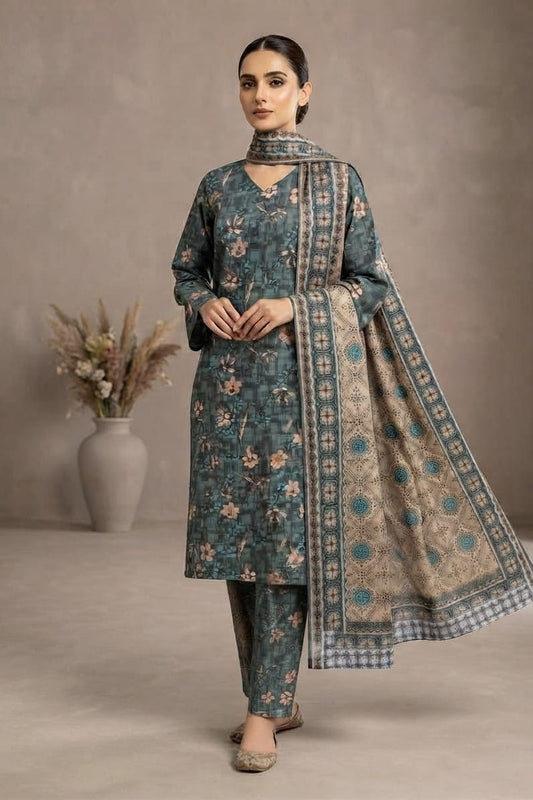 Tawakal Premiuim Stitched Printed Khaddar 3pc