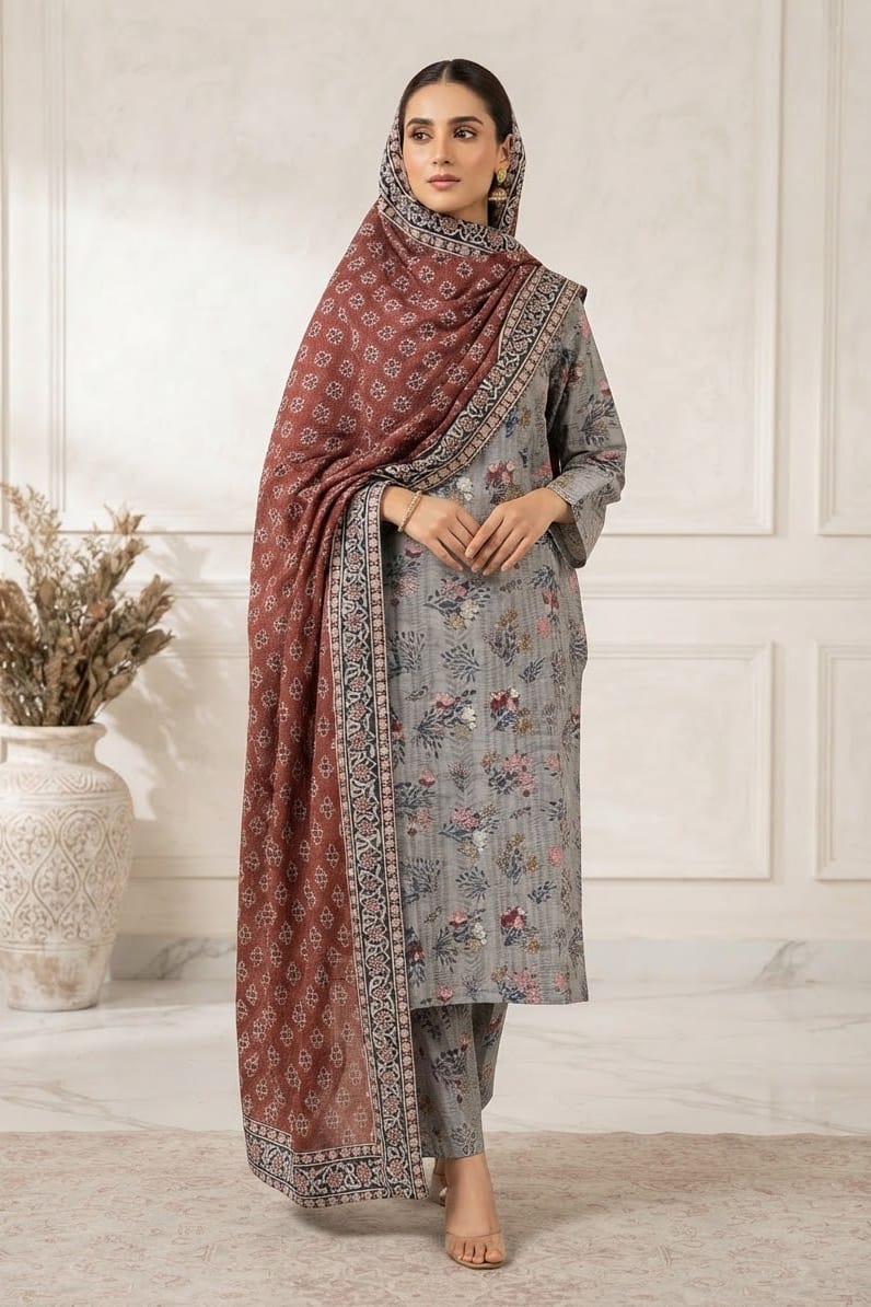 Tawakal Premiuim Stitched Printed Khaddar 3pc