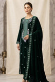 Premium Unstitched Embroidered Velvet 3pc