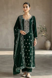 Premium Unstitched Embroidered Velvet 3pc