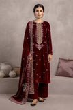 Premium Unstitched Embroidered Velvet 3pc