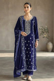 Premium Unstitched Embroidered Velvet 3pc