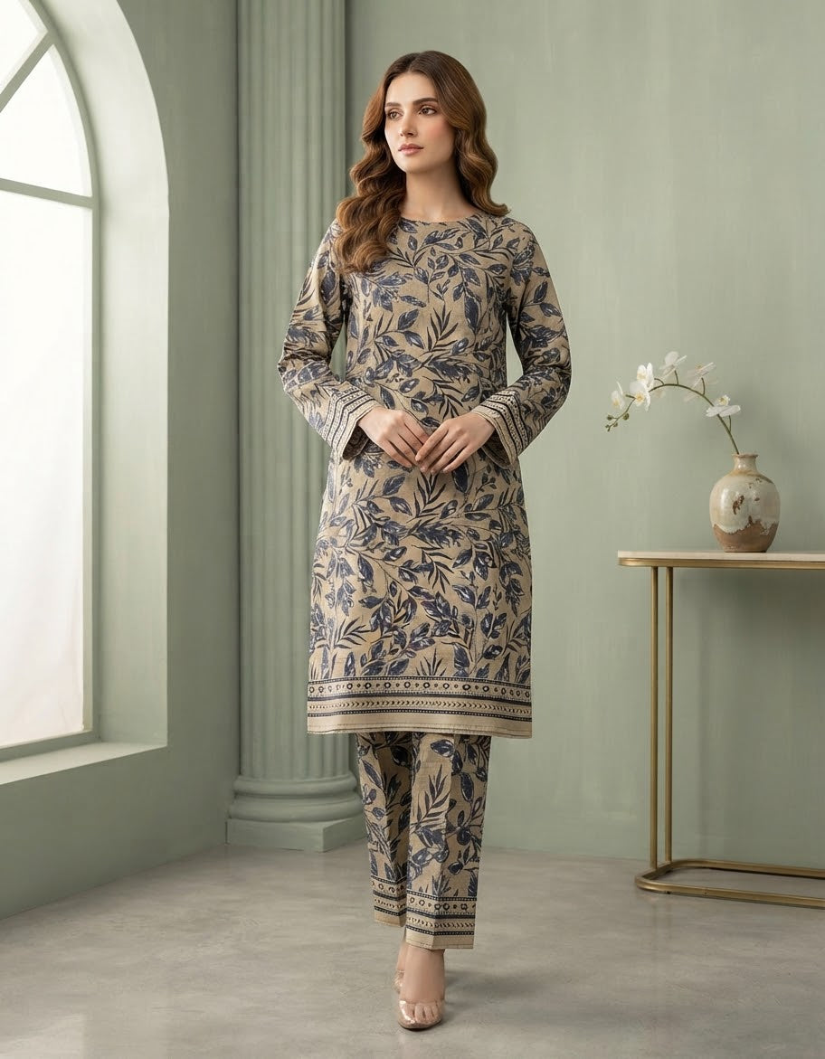 Mix Brand Unstitched Printed Khaddar Allover ST 2pc