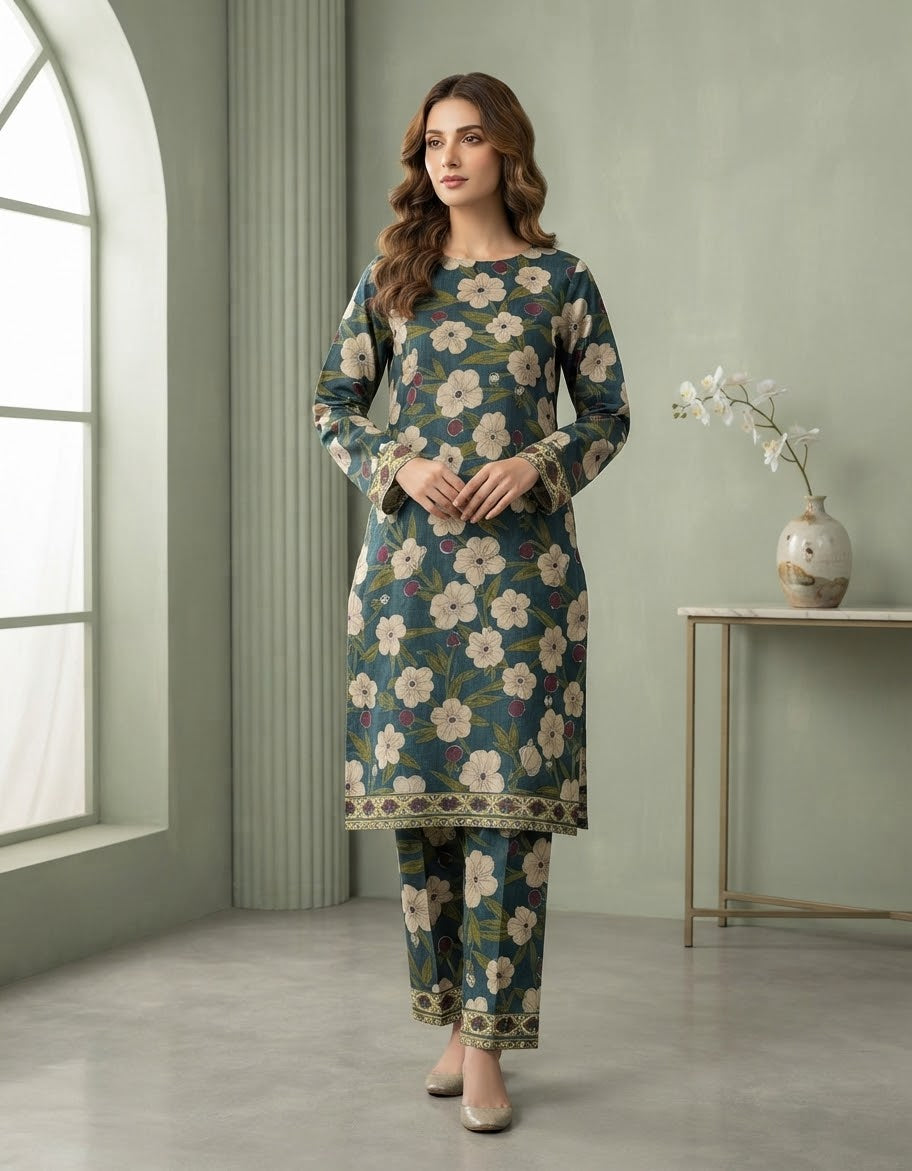 Mix Brand Unstitched Printed Khaddar Allover ST 2pc