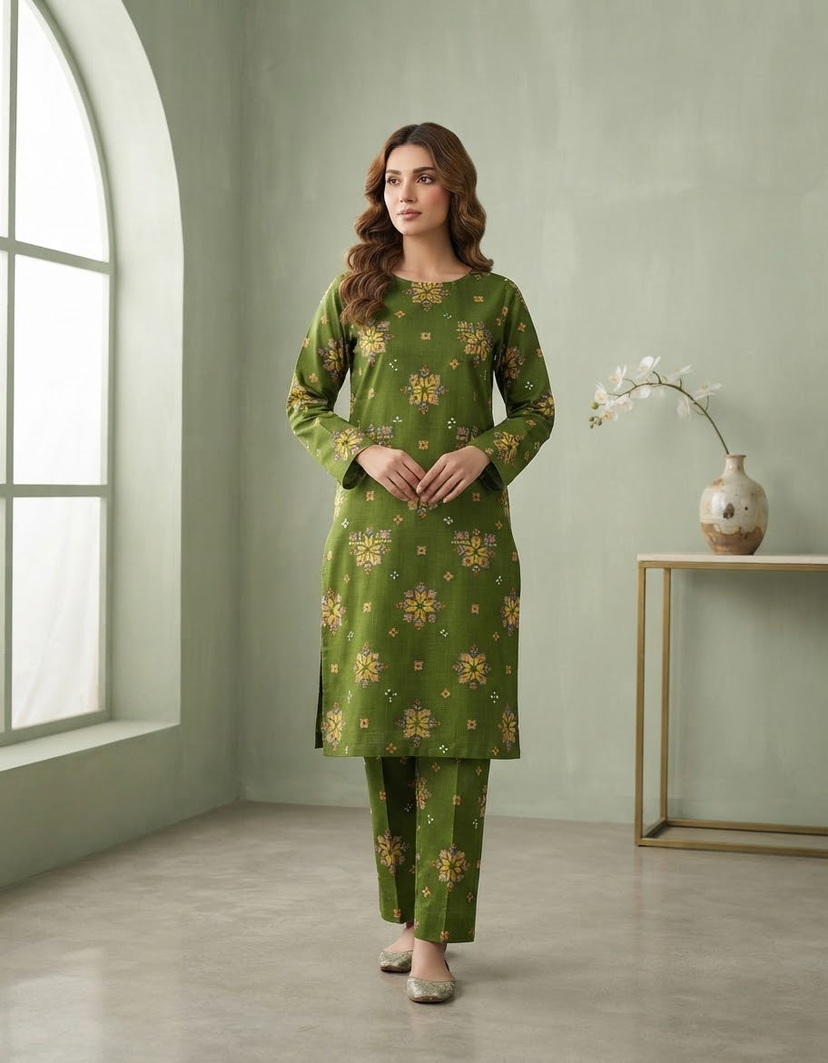 Mix Brand Unstitched Printed Khaddar Allover ST 2pc