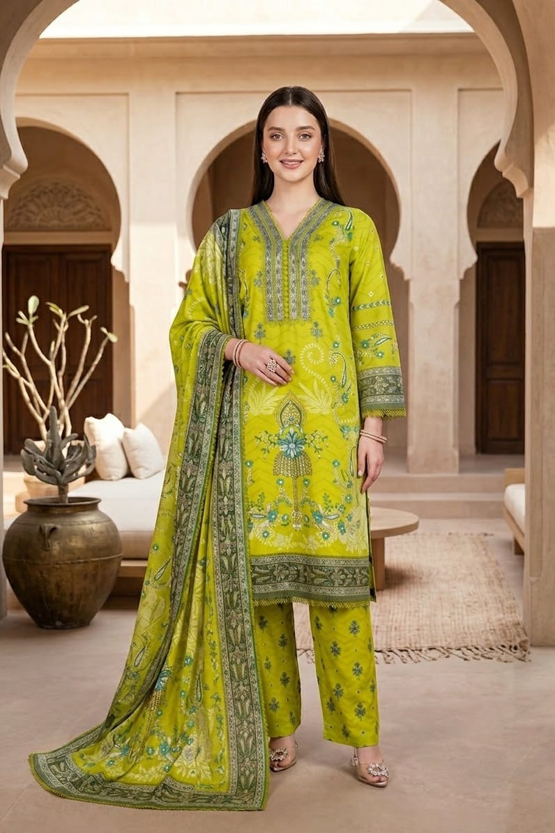 Johra Sole Unstitched Printed Staple 3pc