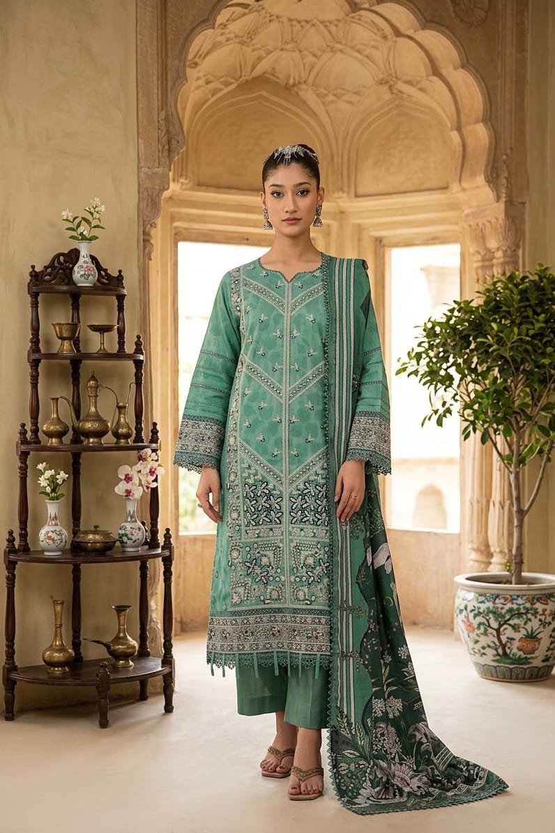Johra Lavish Unstitched Embroidered Stapple Slub 3pc