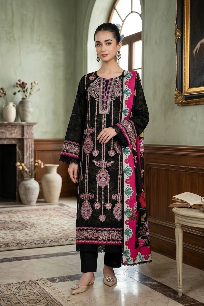 Johra Lavish Unstitched Embroidered Stapple Slub 3pc