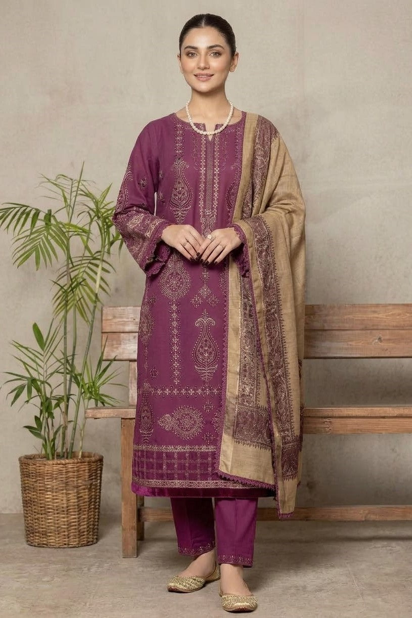 Johra Juman Unstitched Embroidered Wool 3pc