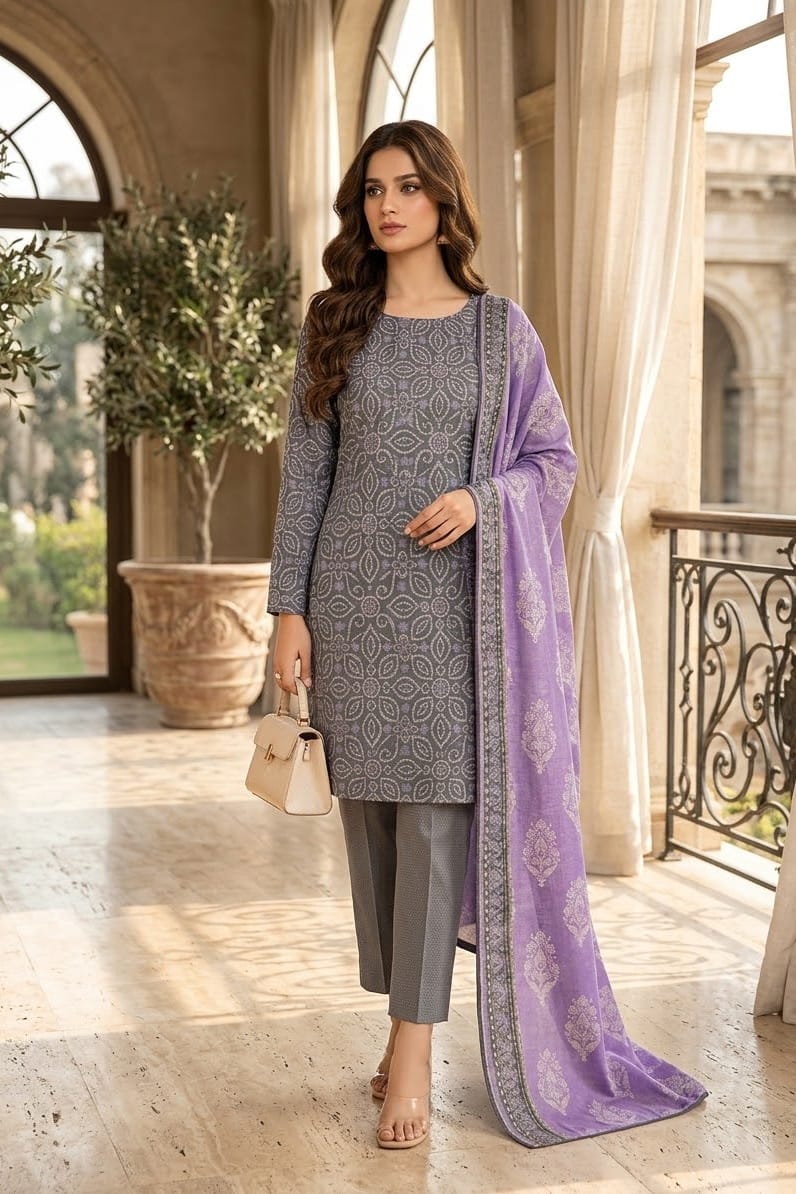 Zainab Chottani Unstitched Printed Khaddar 3pc