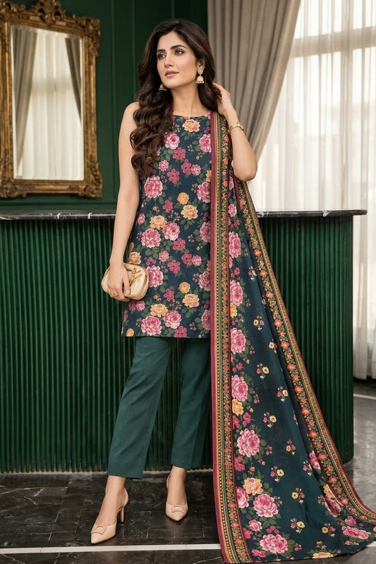 Zainab Chottani Unstitched Printed Khaddar 3pc
