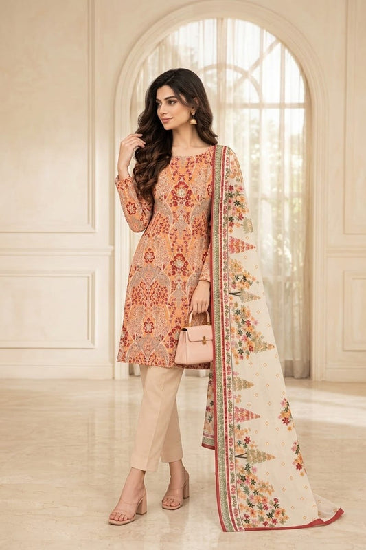 Zainab Chottani Unstitched Printed Khaddar 3pc