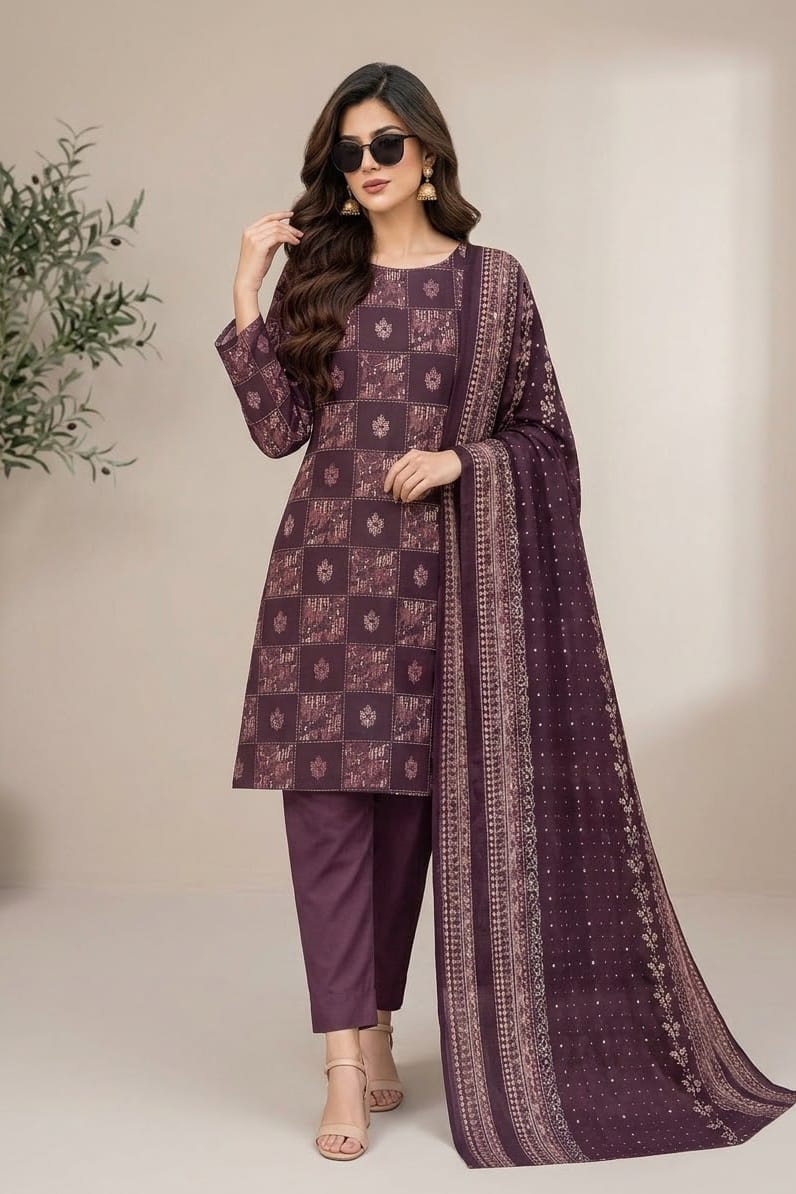 Zainab Chottani Unstitched Printed Khaddar 3pc