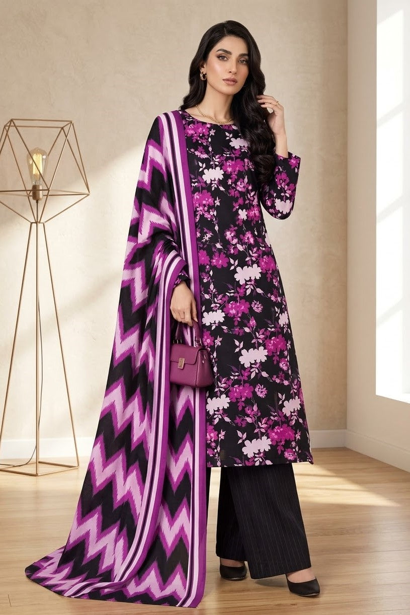 Bareeze Printed Khaddar Unstitched 3pc