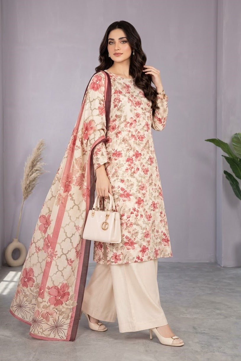 Bareeze Printed Khaddar Unstitched 3pc