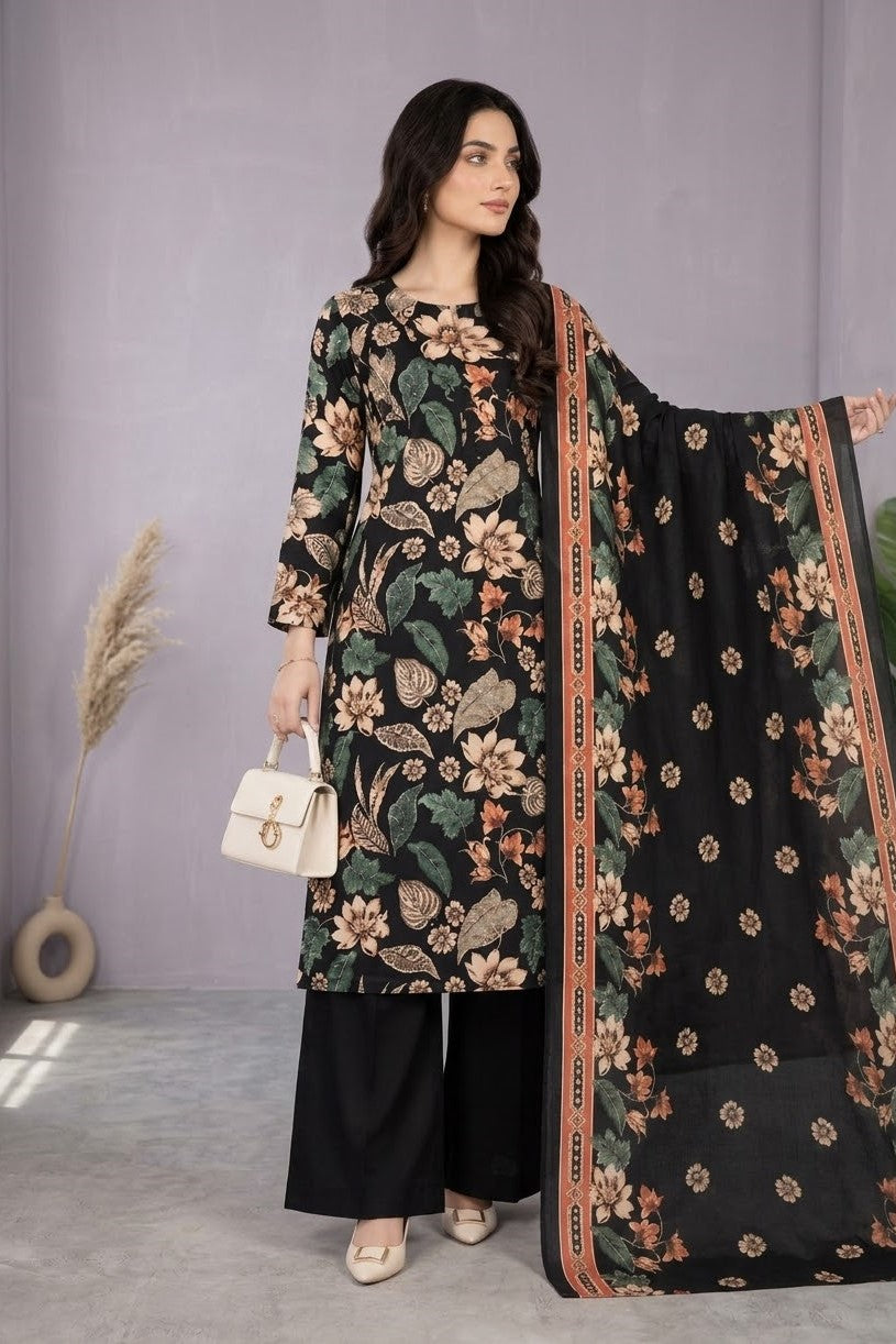 Bareeze Printed Khaddar Unstitched 3pc