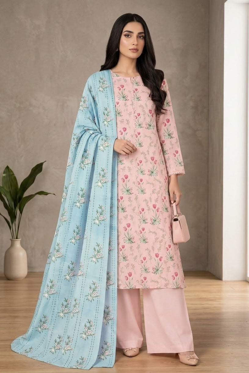 Bareeze Printed Khaddar Unstitched 3pc