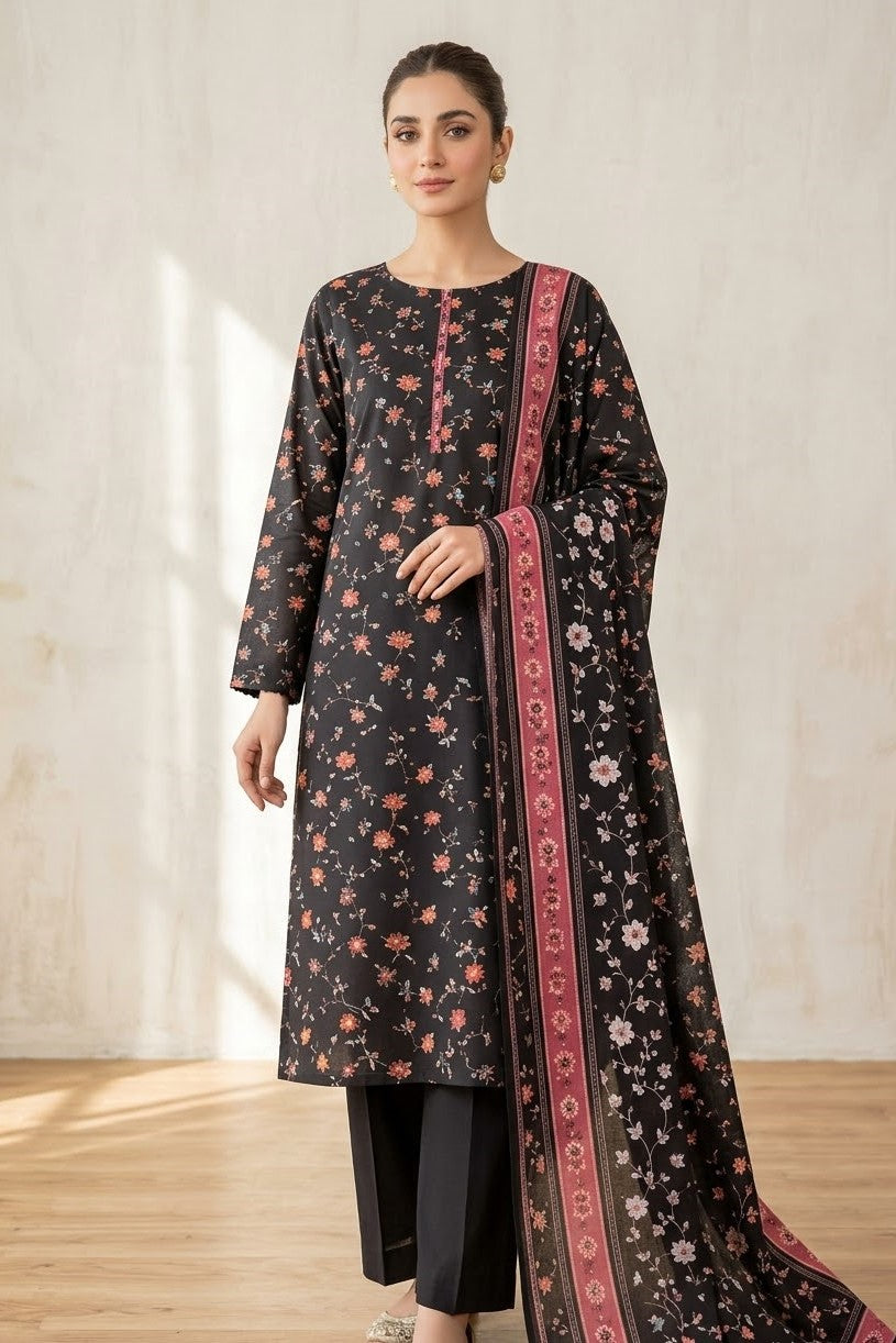 Bareeze Printed Khaddar Unstitched 3pc