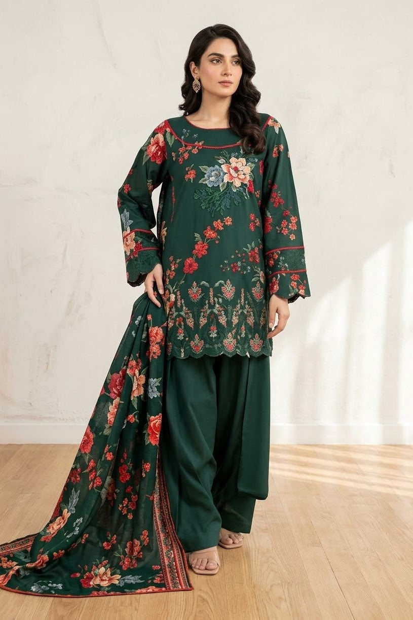 Bareeze Embroidered Khaddar Unstitched 3pc