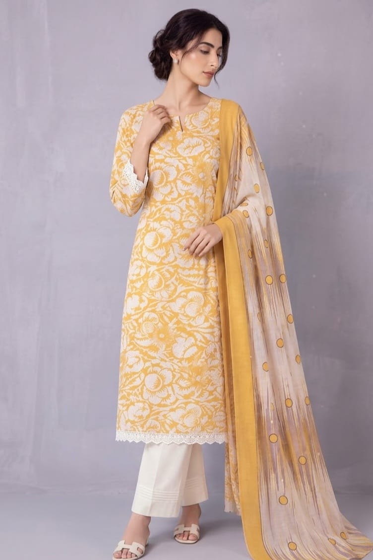 Bareeze Printed Khaddar Unstitched 3pc