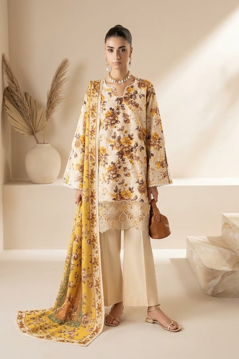 RajBari Raha Unstitched Embroidered Luxury 3pc