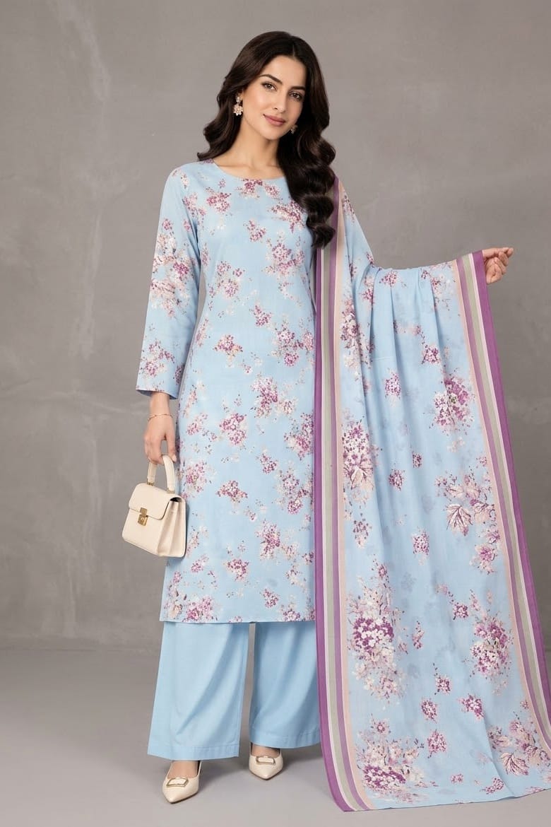 Bareeze Printed Khaddar Unstitched 3pc