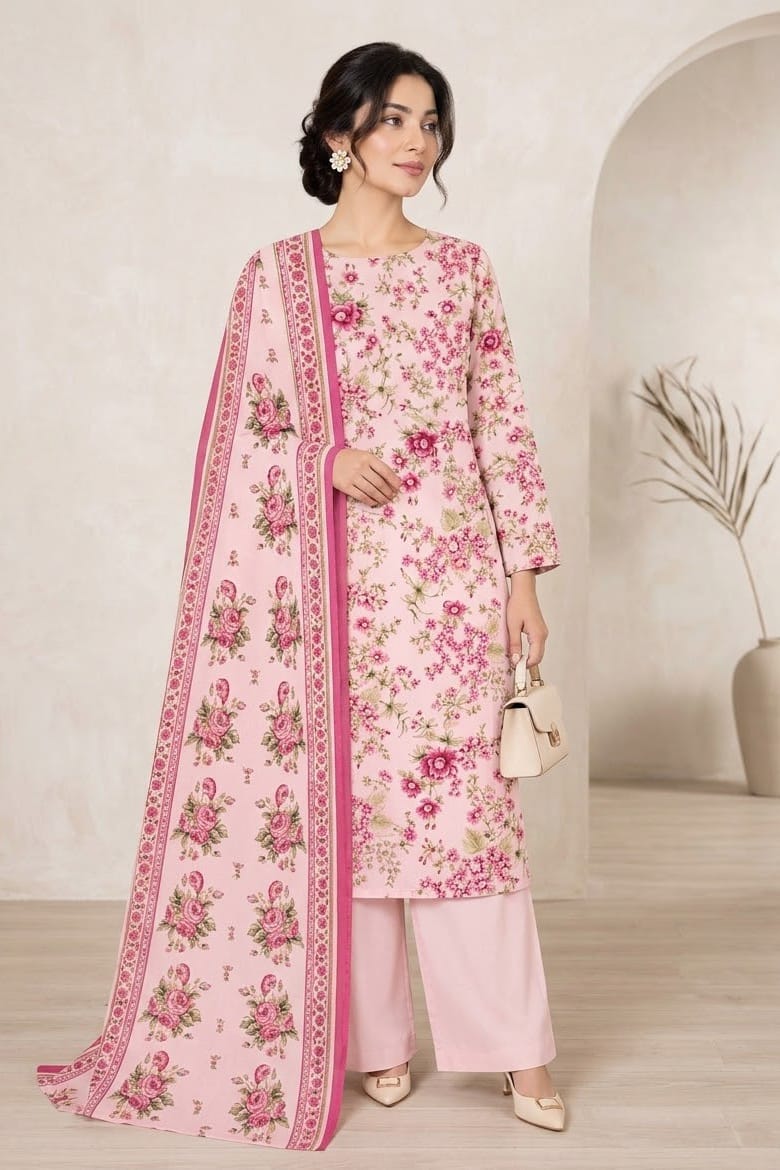 Bareeze Printed Khaddar Unstitched 3pc