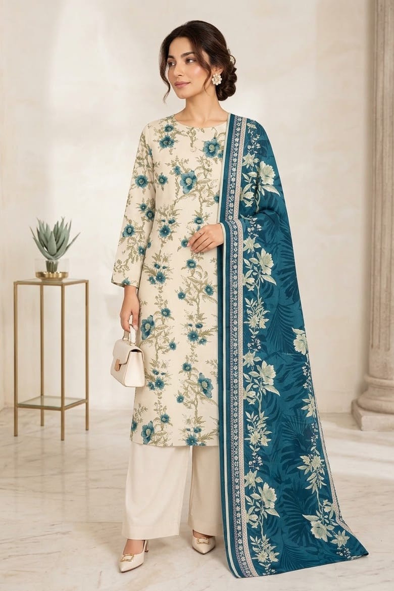 Bareeze Printed Khaddar Unstitched 3pc