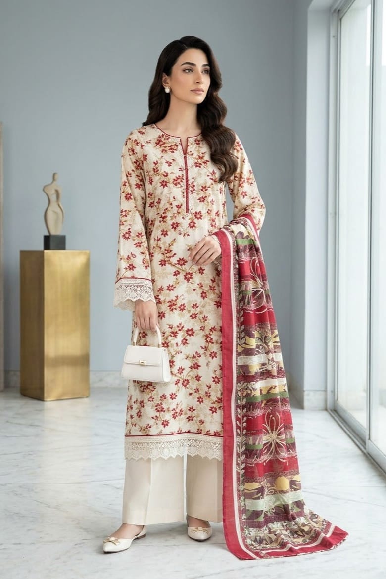 Bareeze Printed Khaddar Unstitched 3pc