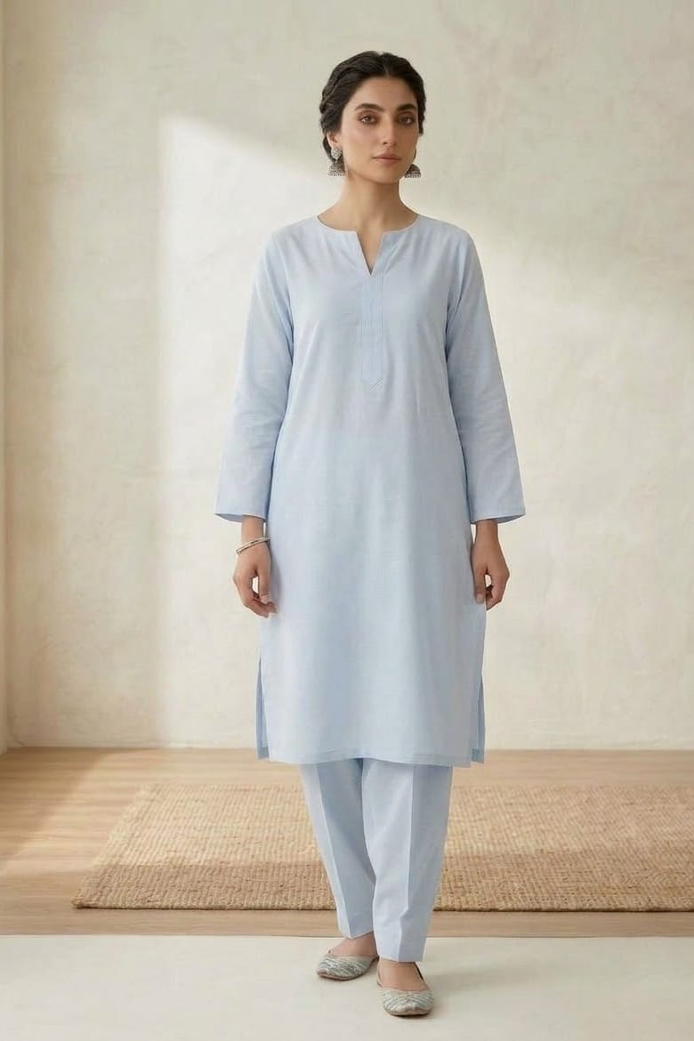 Sapphire Unstitched Plaino Linen ST 2pc