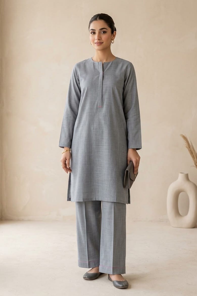 Sapphire Unstitched Plaino Slub Khaddar ST 2pc