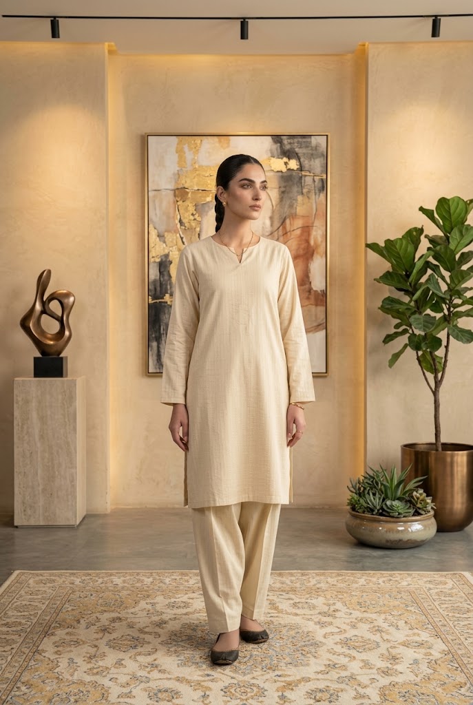 Sapphire Unstitched Plaino Khaddar ST 2pc