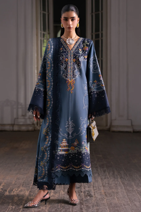 Bin Ilyas Dulzura Embroidered Luxury Peach Leather 3pc