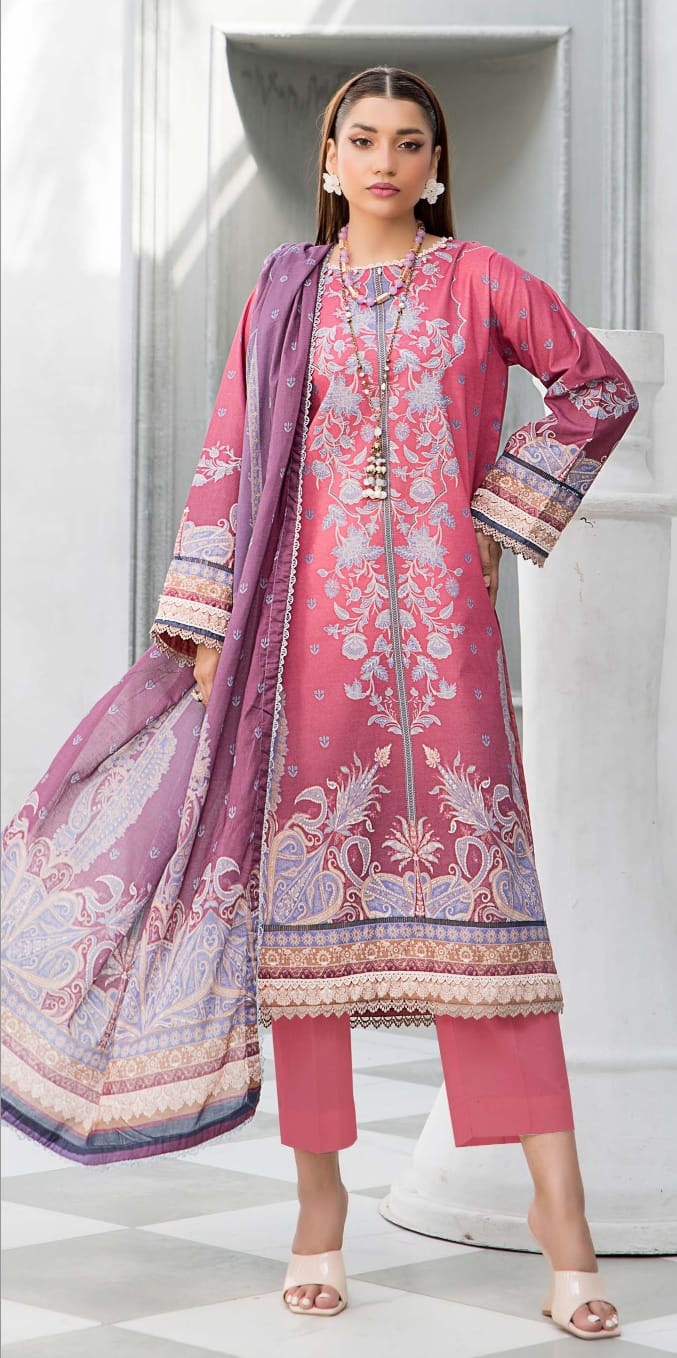 Soha Afreen Virsay Unstitched Lawn 3pc - Branded Cut Pieces