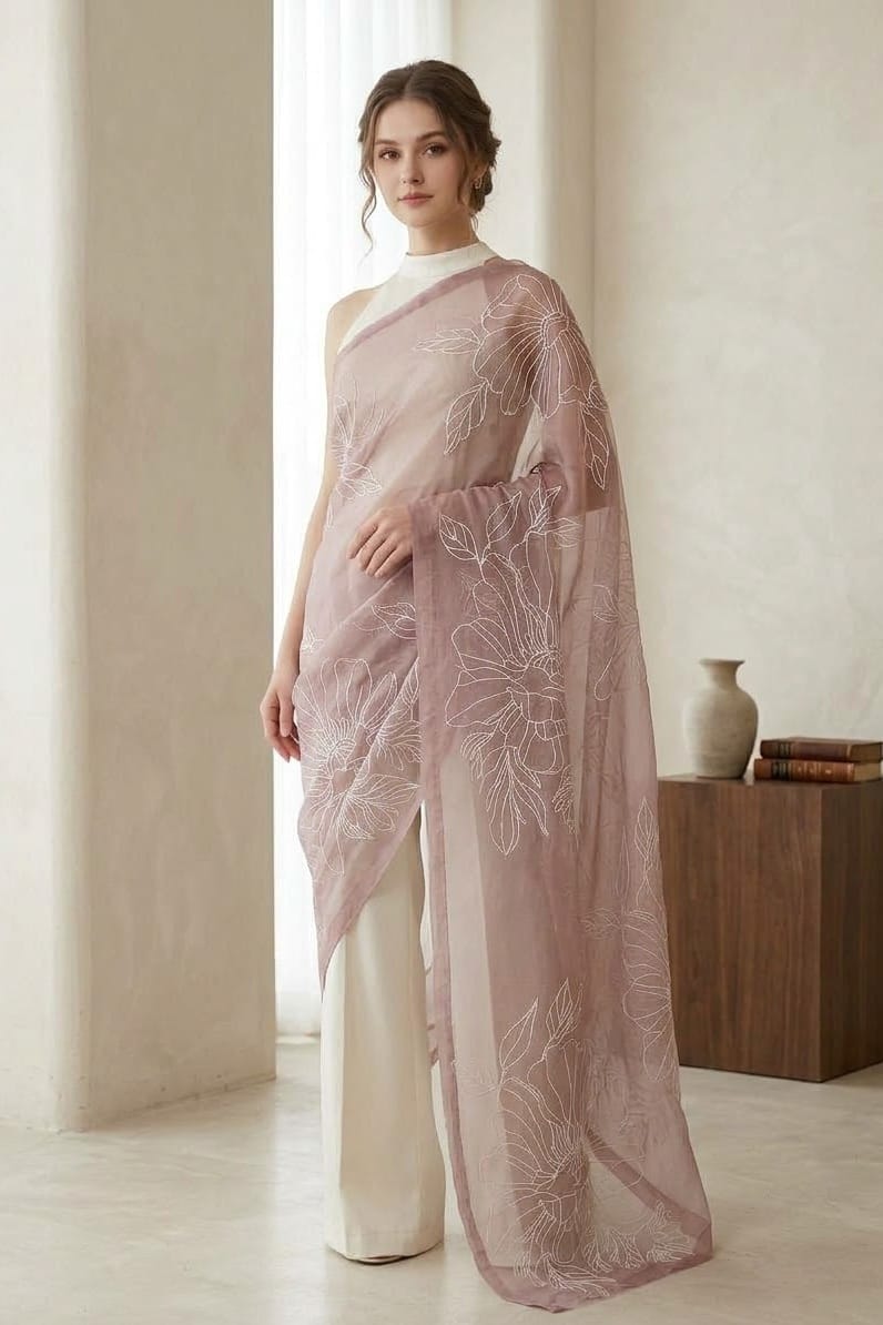 Sapphire Printed Organza Dupatta