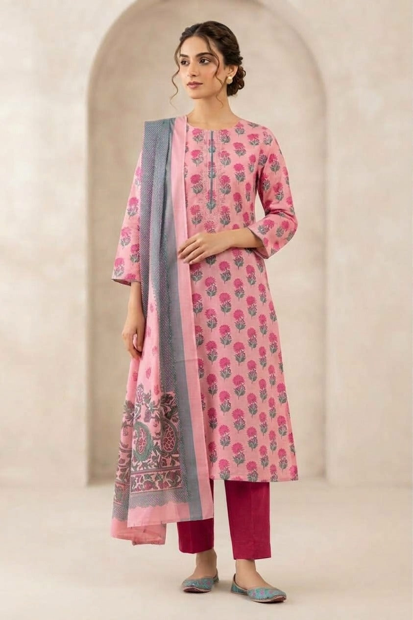 Mix Brand Unstitched Printed Khaddar 3pc
