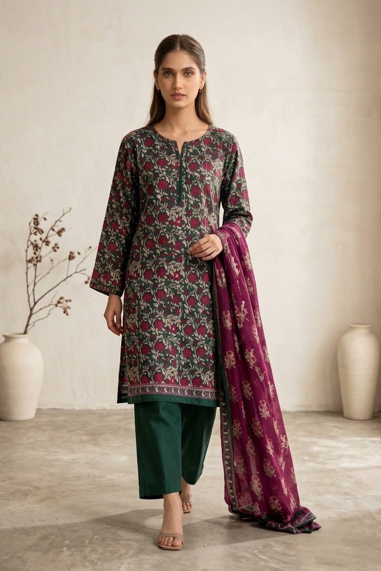 Orient Printed Khaddar Unstitched 3pc