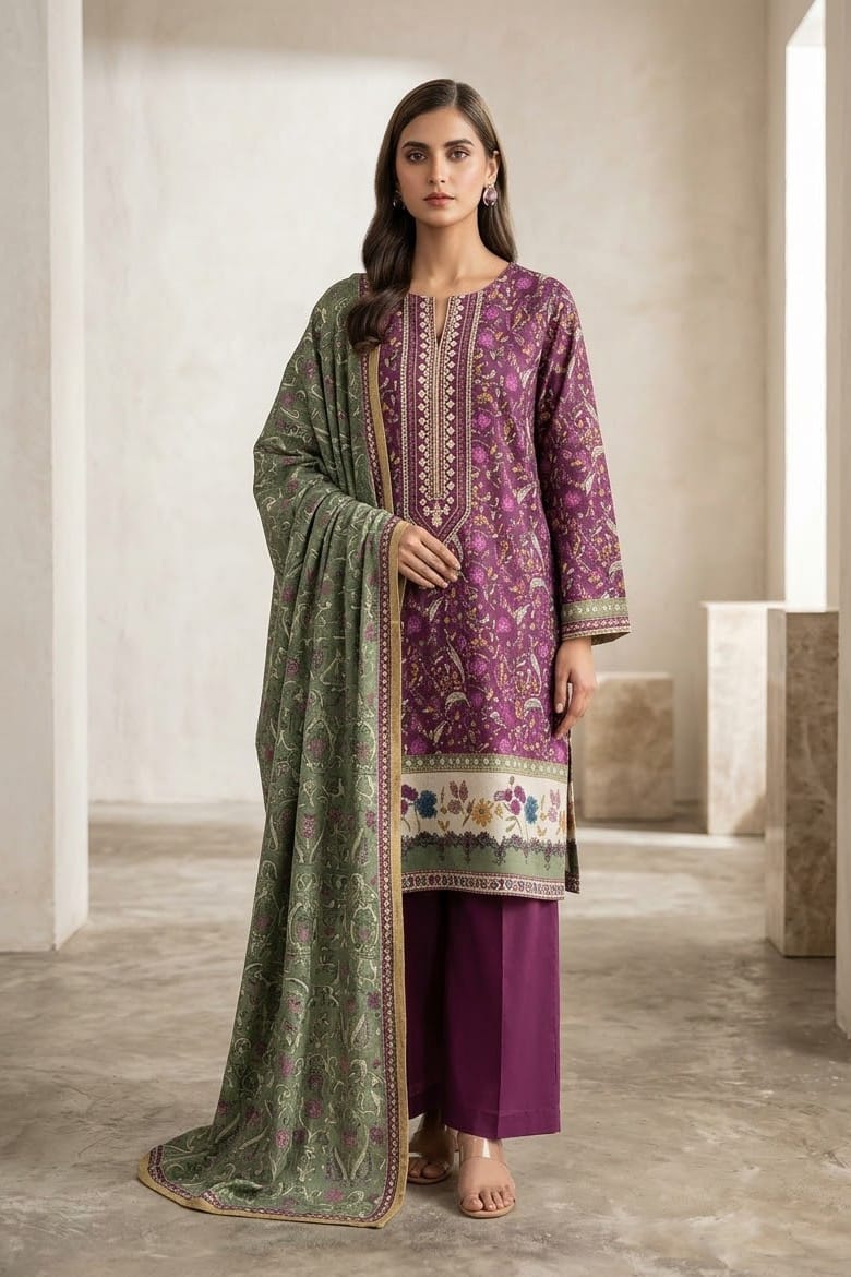 Orient Printed Khaddar Unstitched 3pc