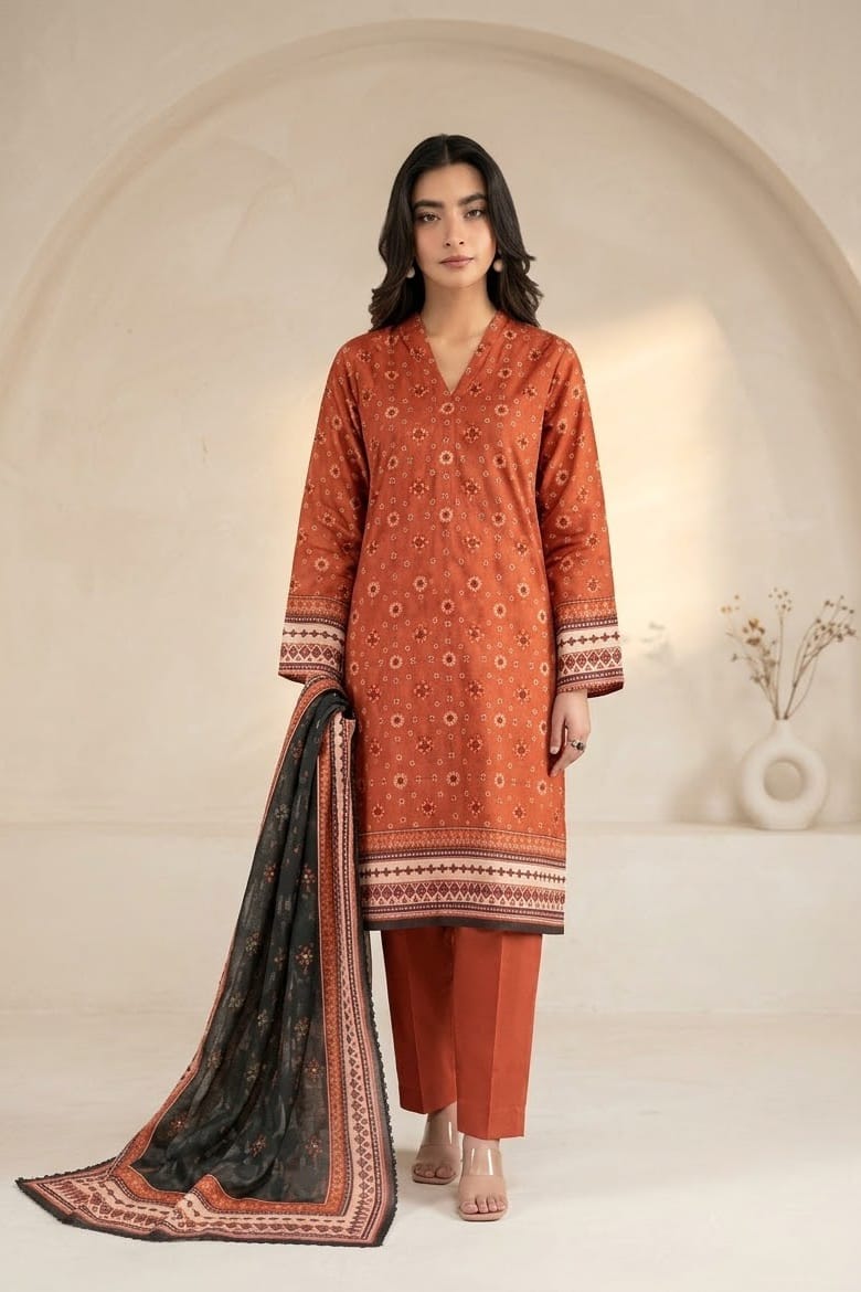 Khaadi Printed Khaddar Unstitched 3pc