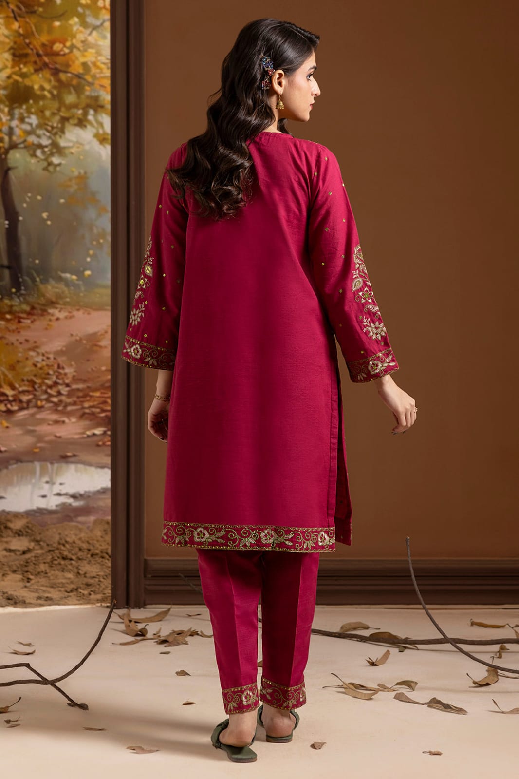 Zellbury Stitched D-Embroidered Khaddar ST 2pc