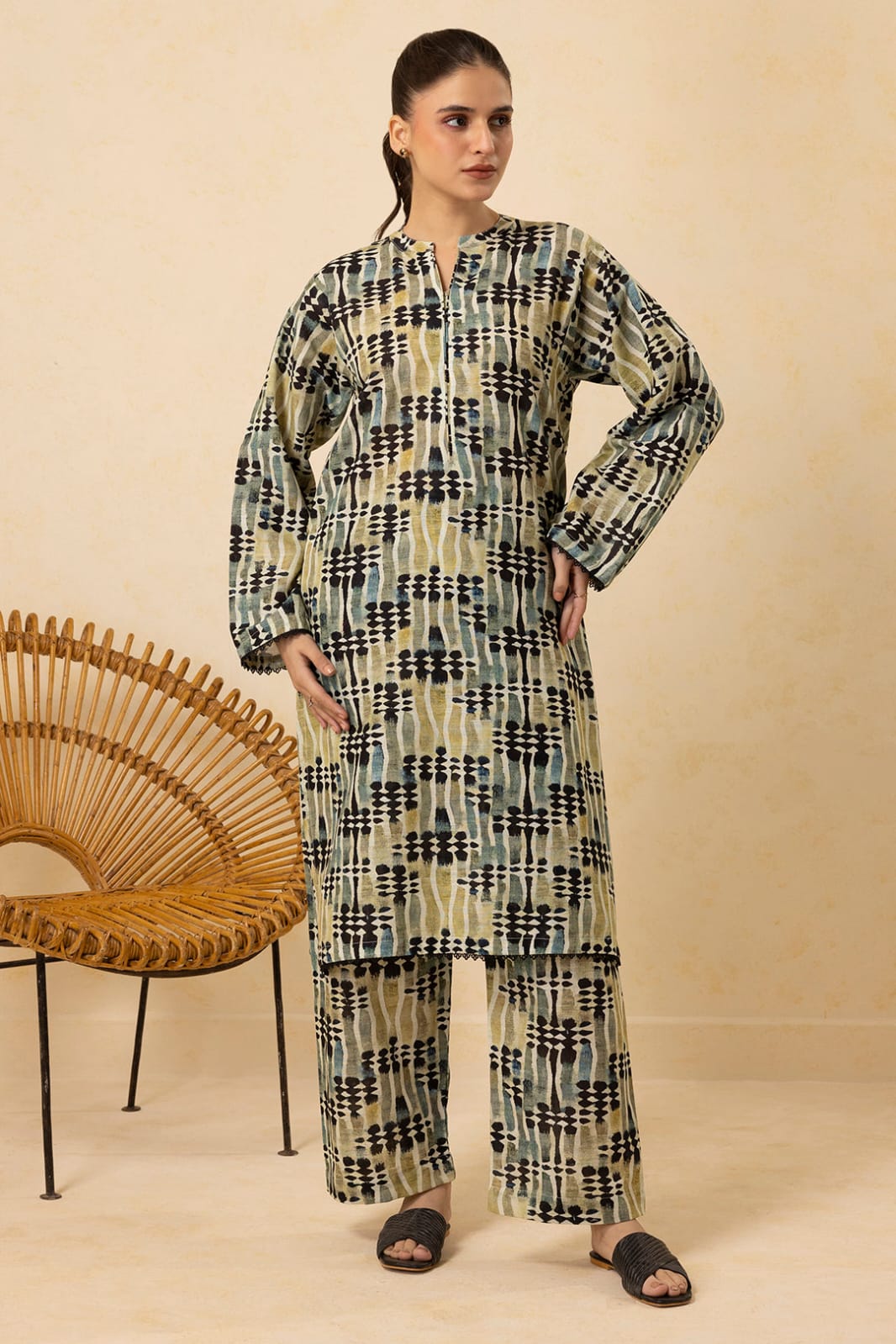 Zellbury Stitched Printed Khaddar ST 2pc