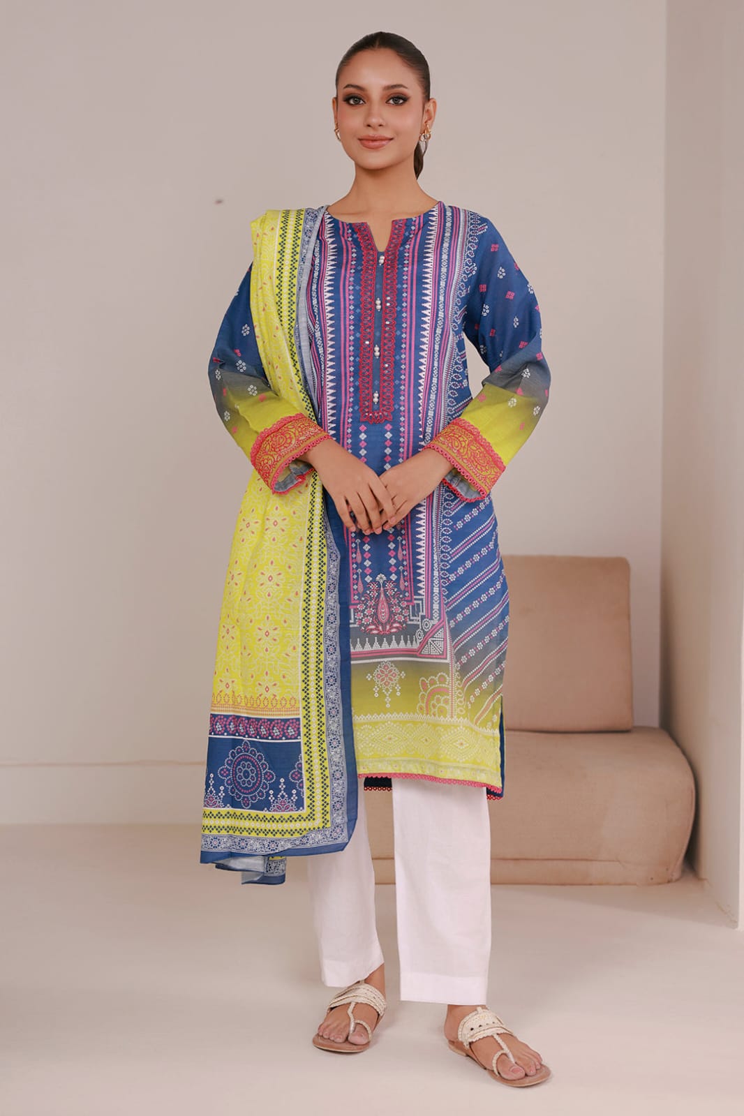 Zellbury Stitched Embroidered Khaddar SD 2pc