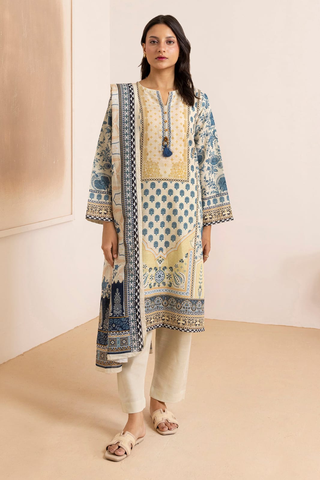 Zellbury Stitched Printed Khaddar 3pc