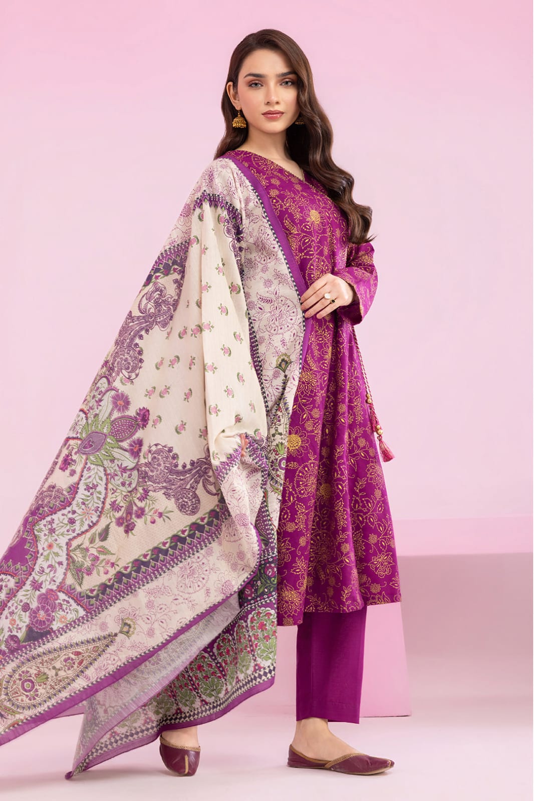 Zellbury Stitched Printed Khaddar 3pc