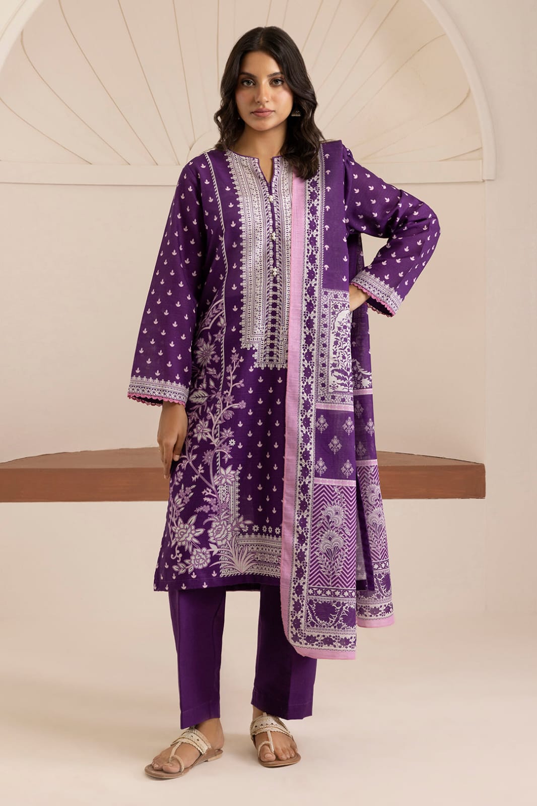 Zellbury Stitched Printed Khaddar 3pc
