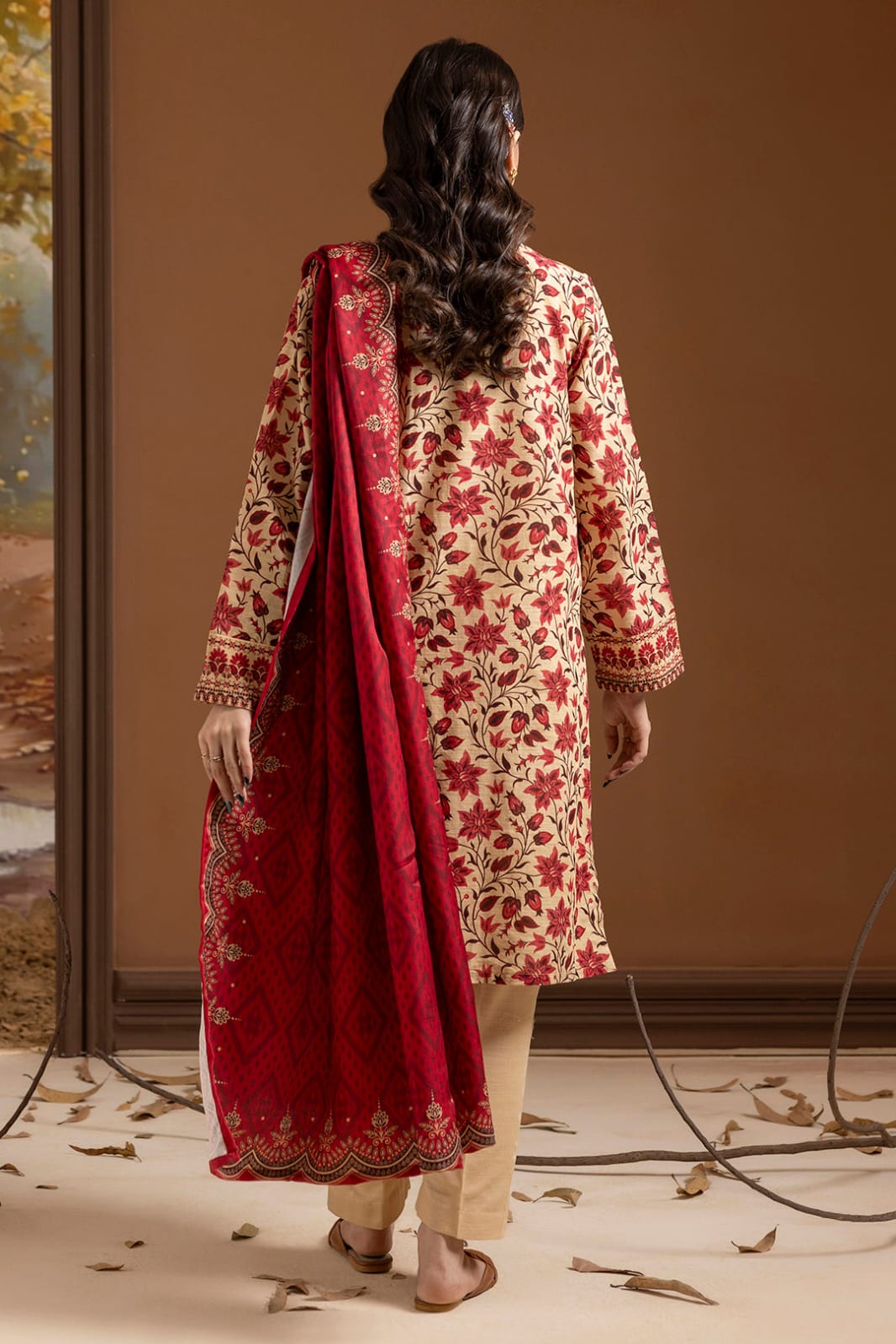 Zellbury Stitched Printed Khaddar 3pc