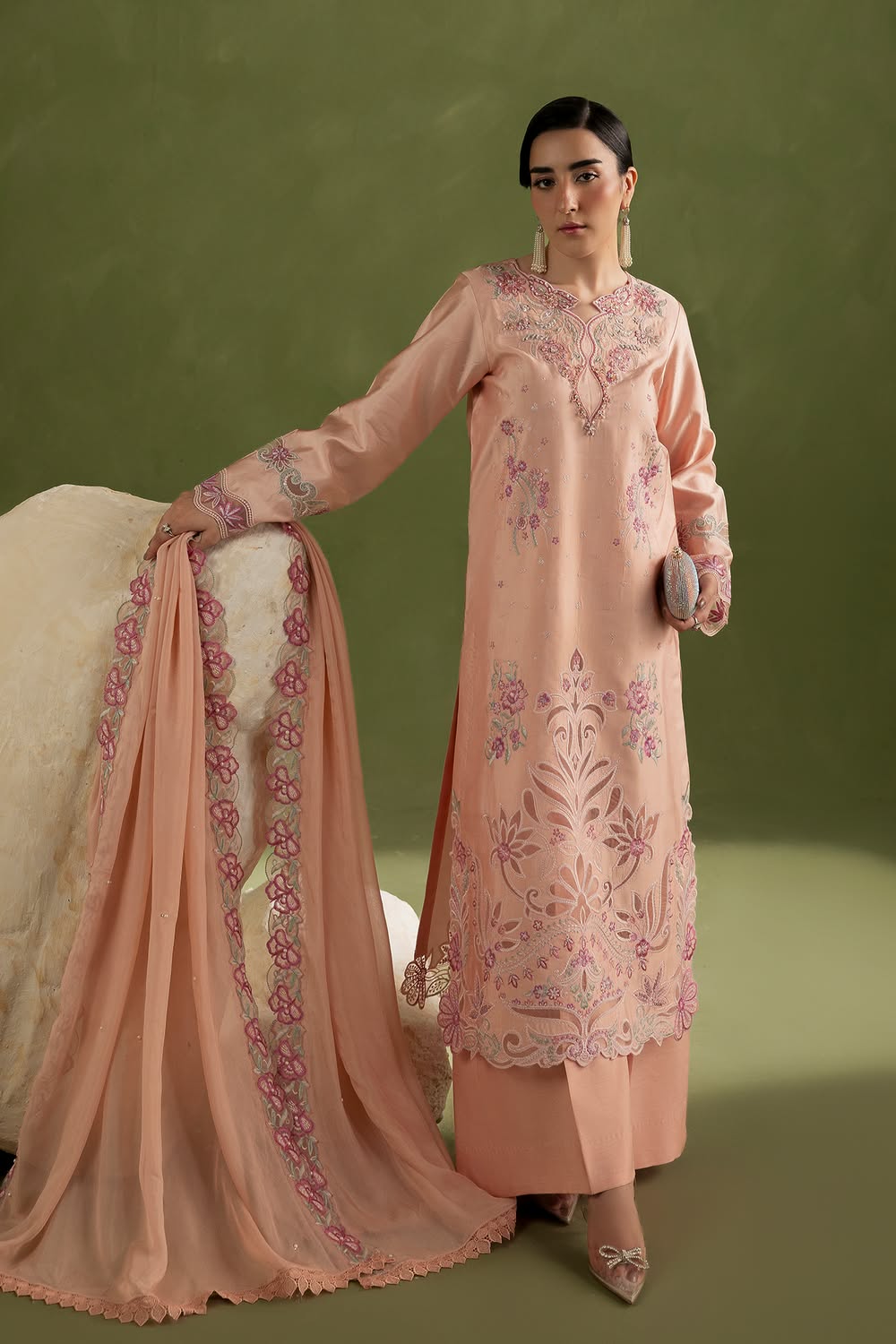 RajBari Silah Embroidered Luxury Formal Silk 3pc