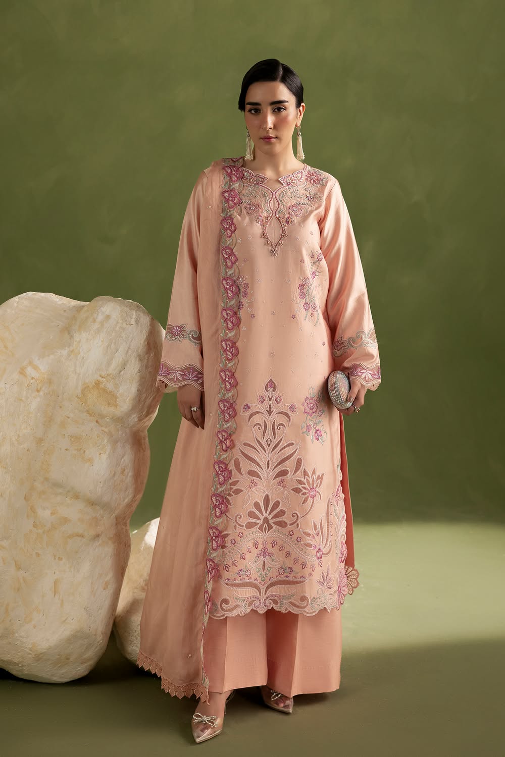 RajBari Silah Embroidered Luxury Formal Silk 3pc